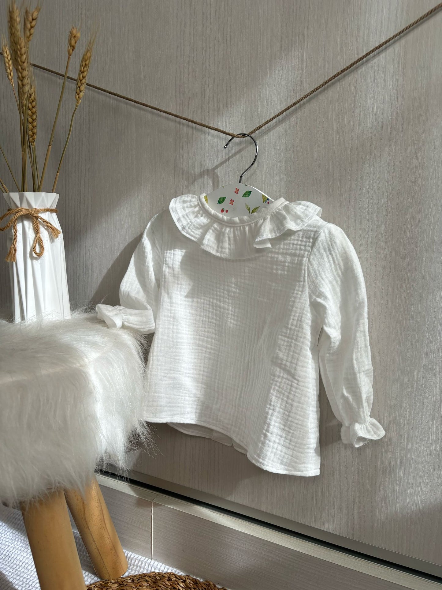 Blusa de gasa marfil